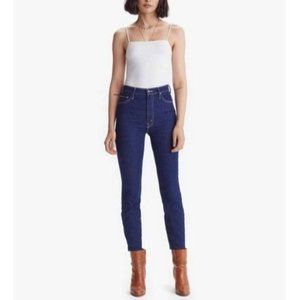 High-Waist Skinny Jeans in Dark Blue